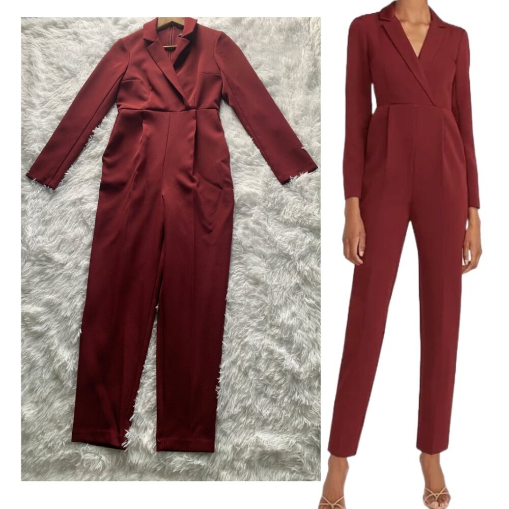 Express long sleeve wine jumpsuit - size 2